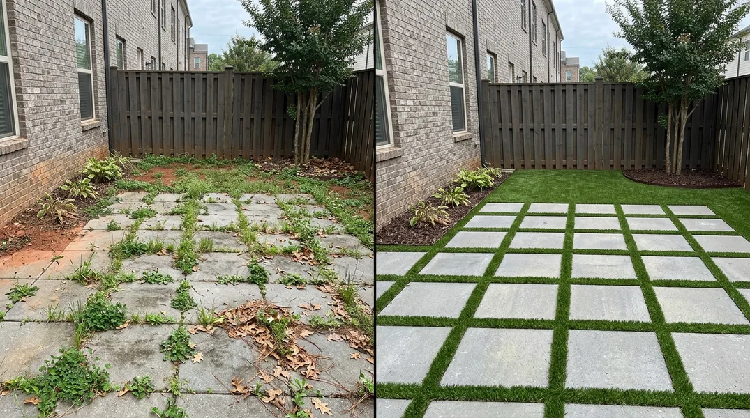 Result artificial grass installation in Greenville - Greenville Turf Installation
