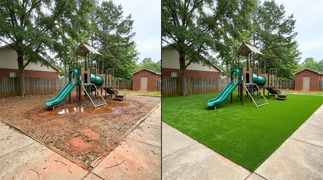 Result artificial grass installation in Greenville - Greenville Turf Installation