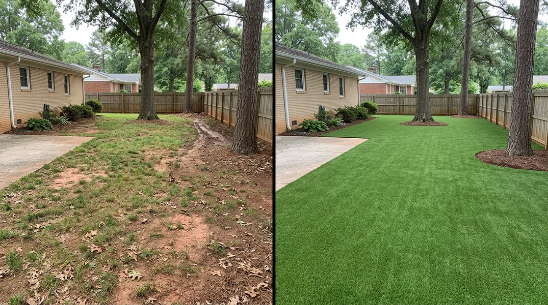 Result artificial grass installation in Greenville - Greenville Turf Installation